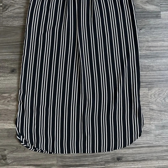 Who What Wear Black White Striped‎ Tie Neck Sleeveless Shift Dress Size Small - Picture 10 of 10